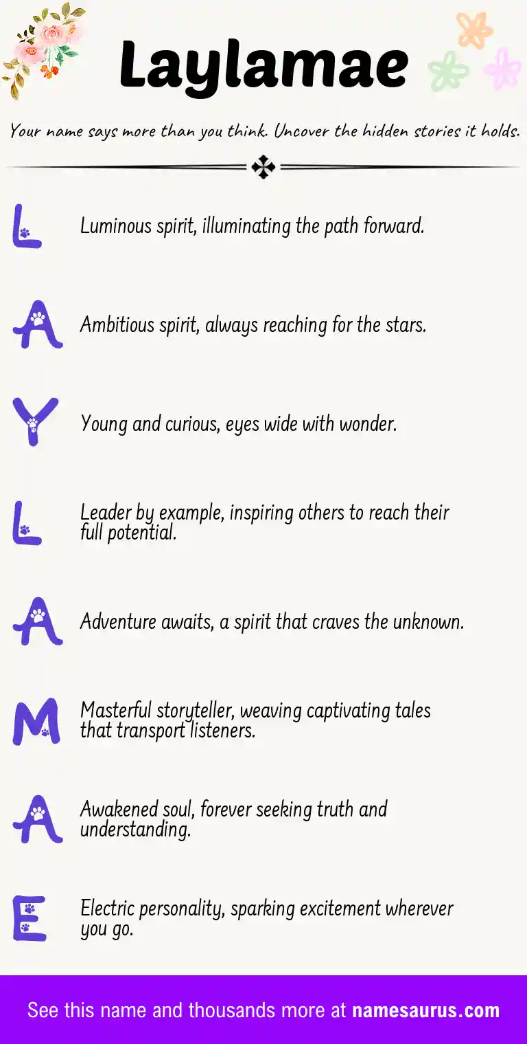 Acrostic poem about Laylamae.