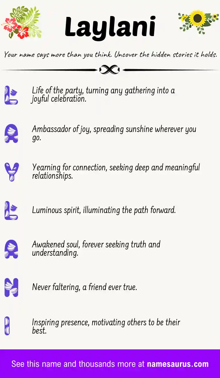 Acrostic poem about Laylani.