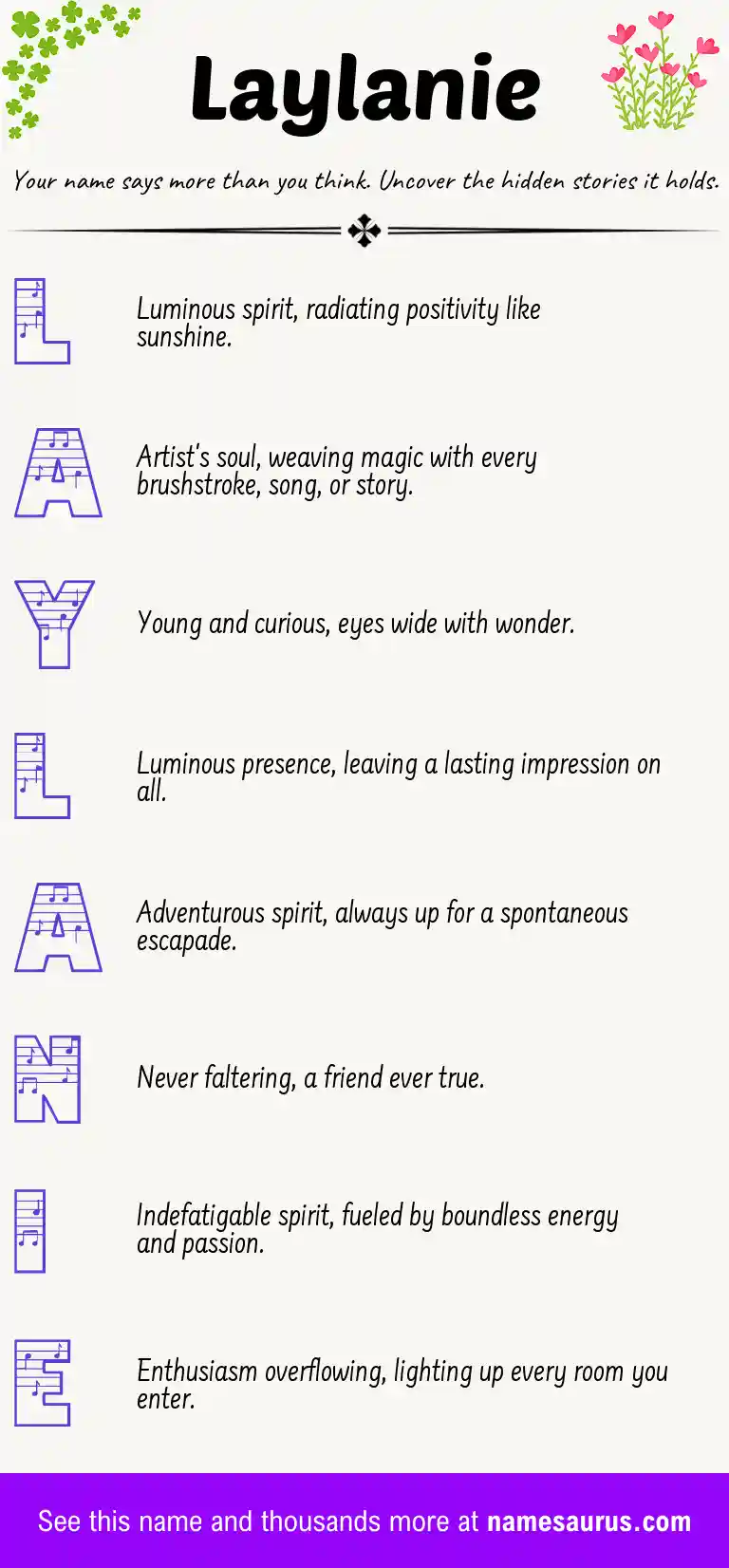 Acrostic poem about Laylanie.