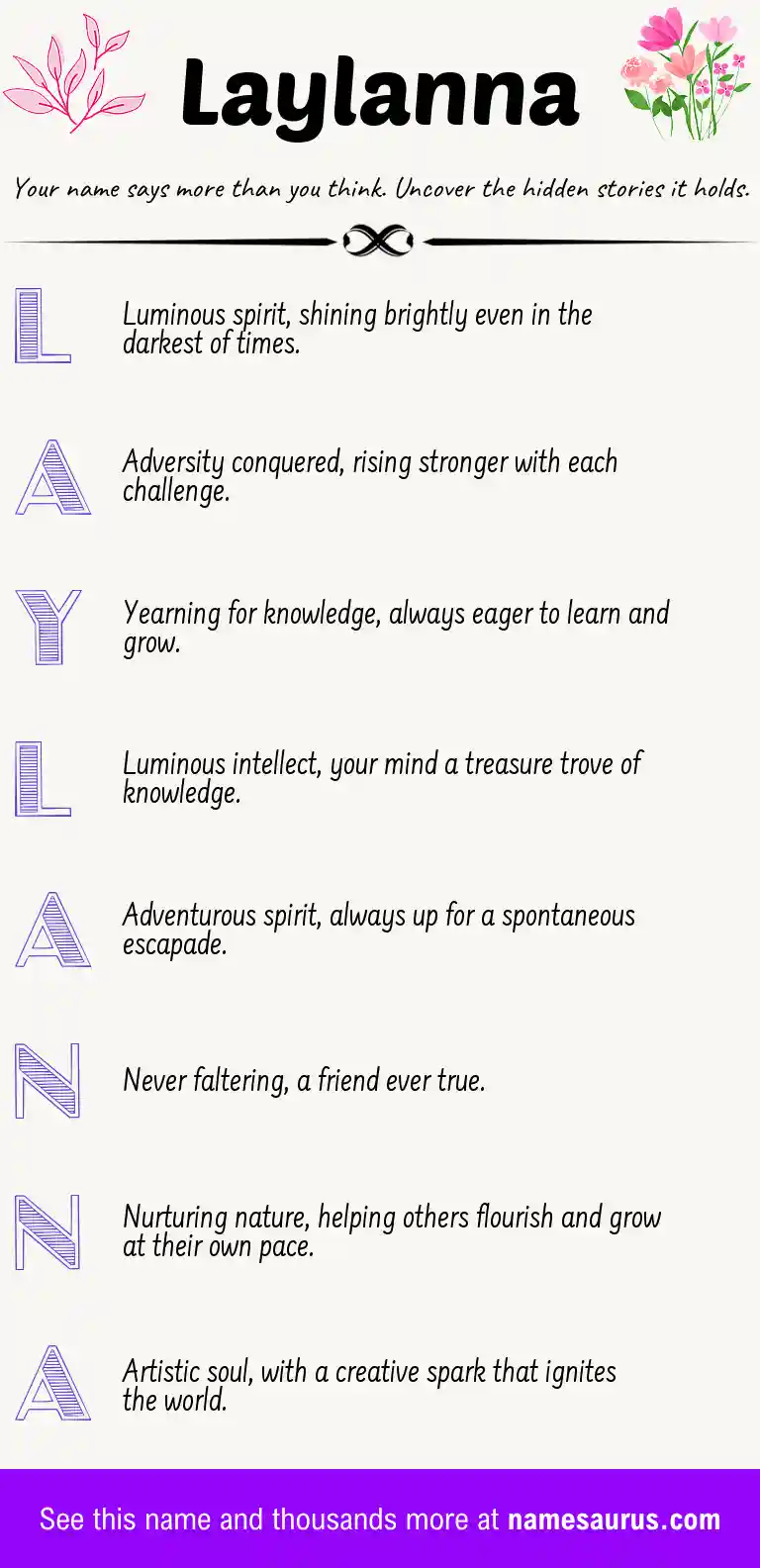 Acrostic poem about Laylanna.
