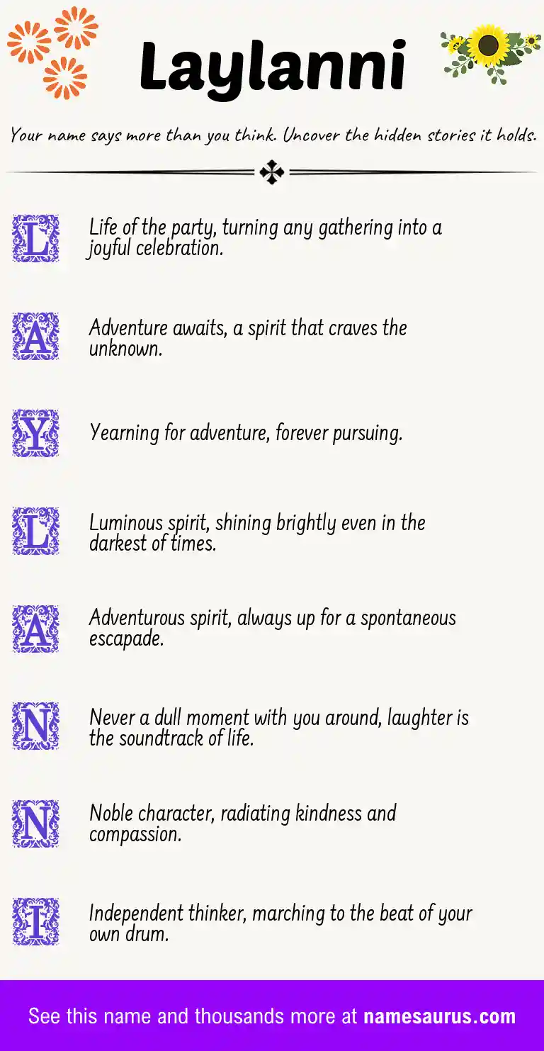 Acrostic poem about Laylanni.