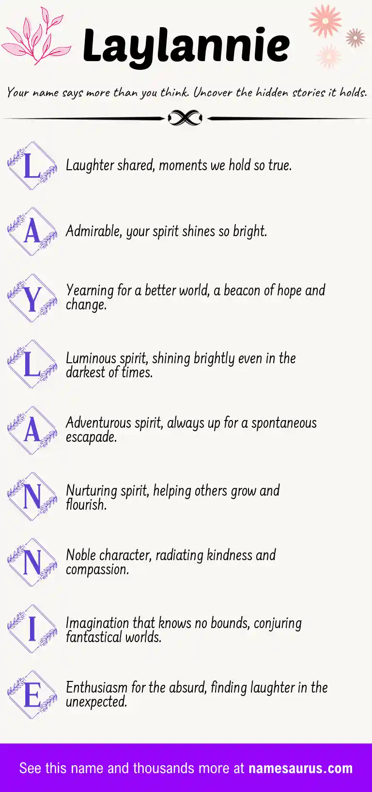 Acrostic poem about Laylannie.
