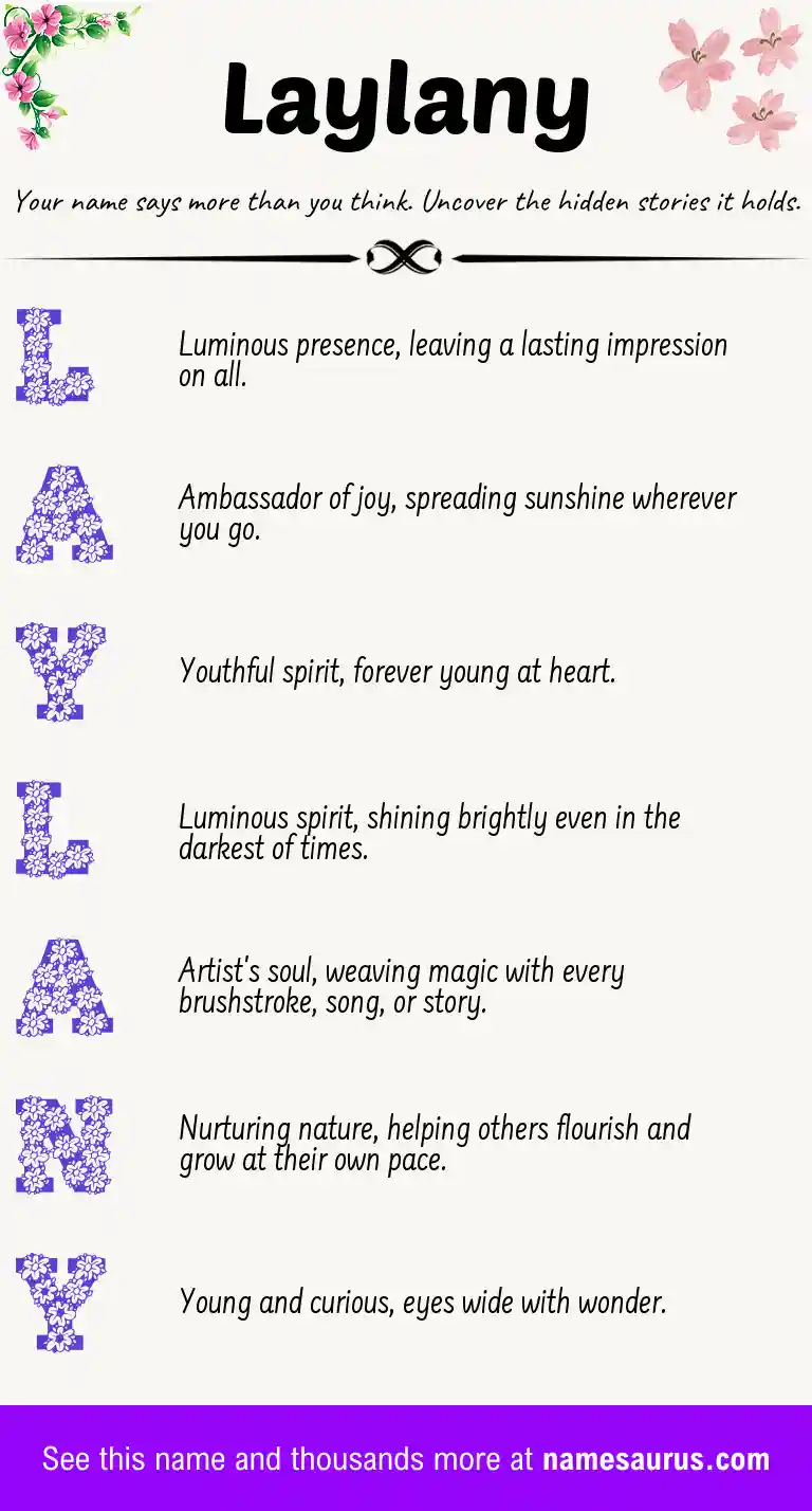 Acrostic poem about Laylany.