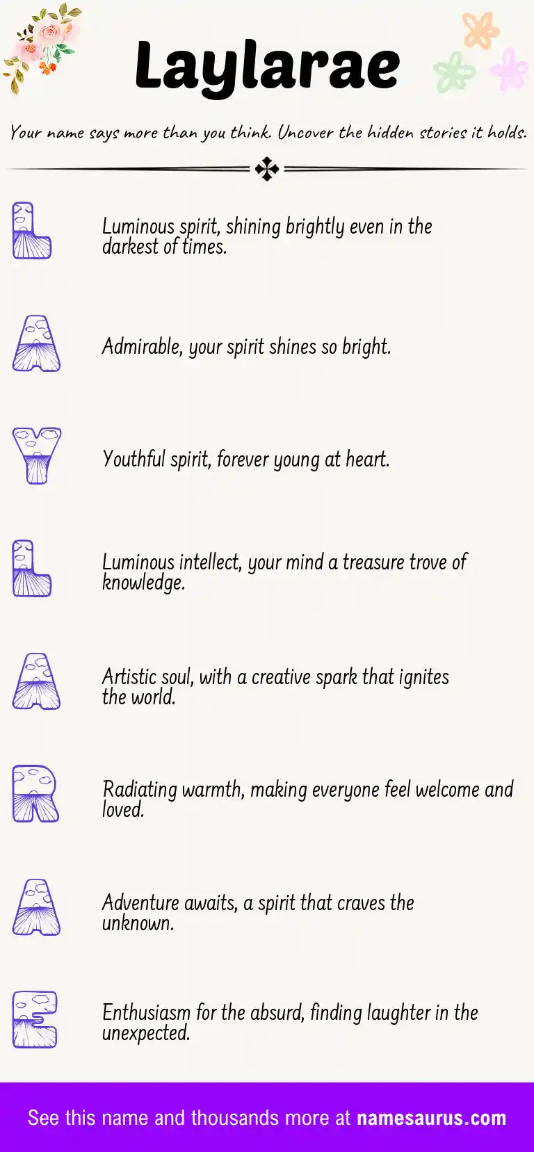 Acrostic poem about Laylarae.