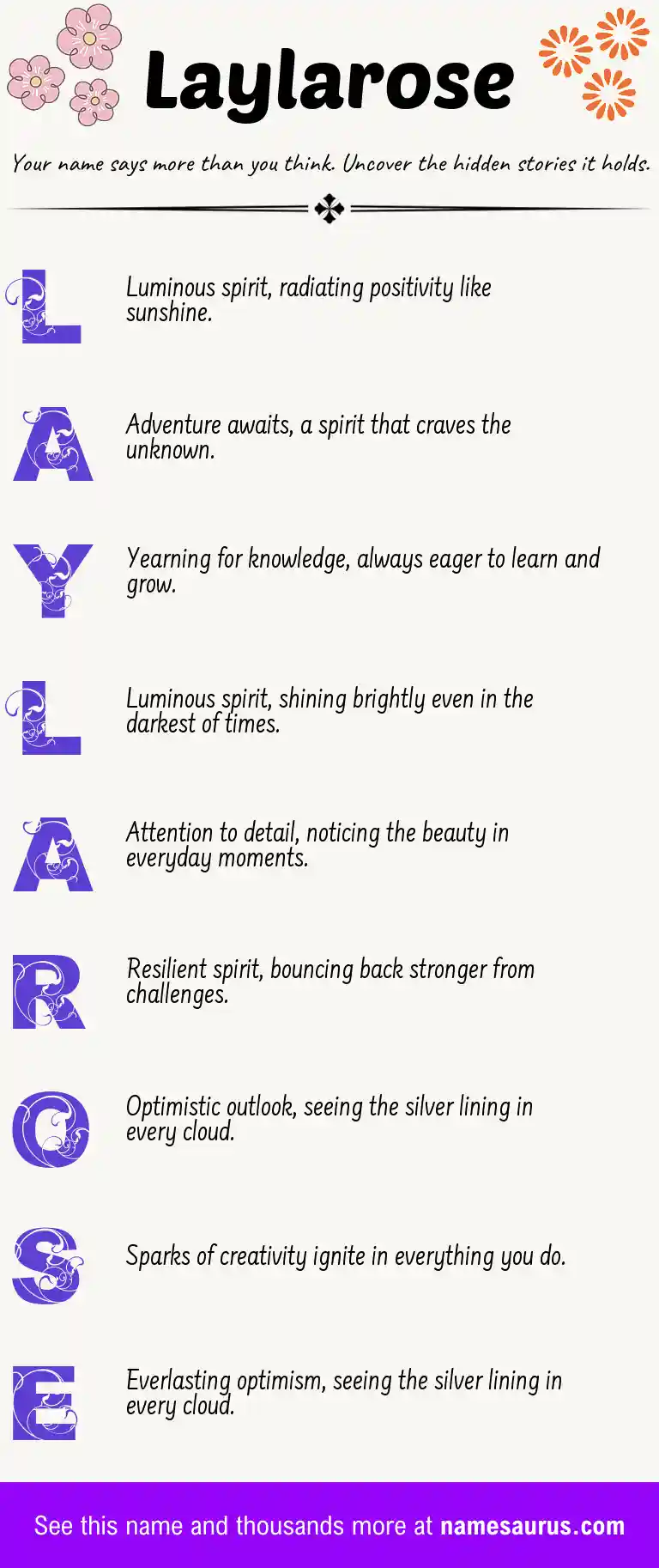 Acrostic poem about Laylarose.