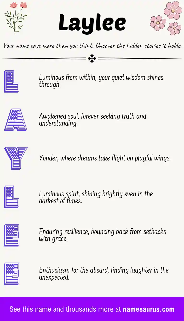 Acrostic poem about Laylee.