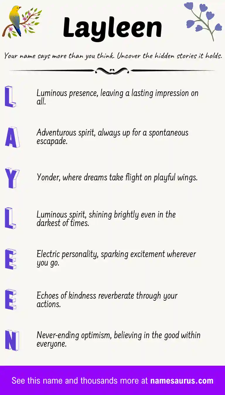Acrostic poem about Layleen.