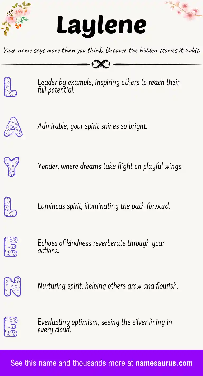 Acrostic poem about Laylene.