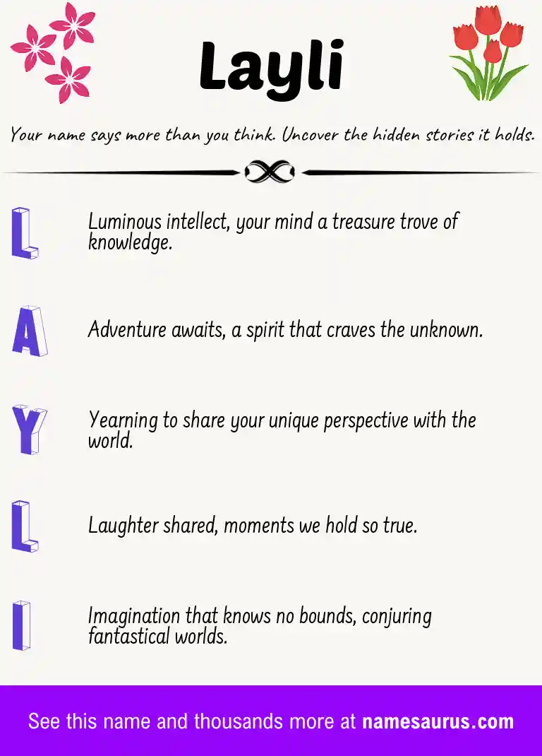 Acrostic poem about Layli.