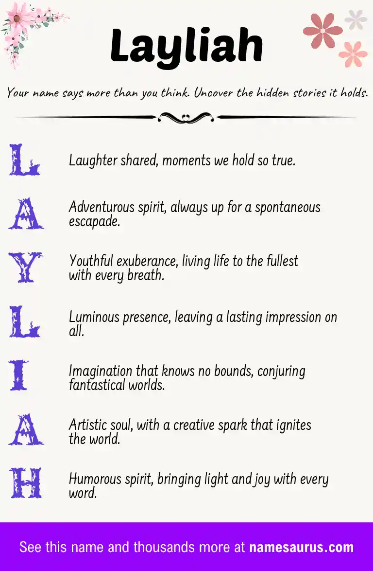 Acrostic poem about Layliah.