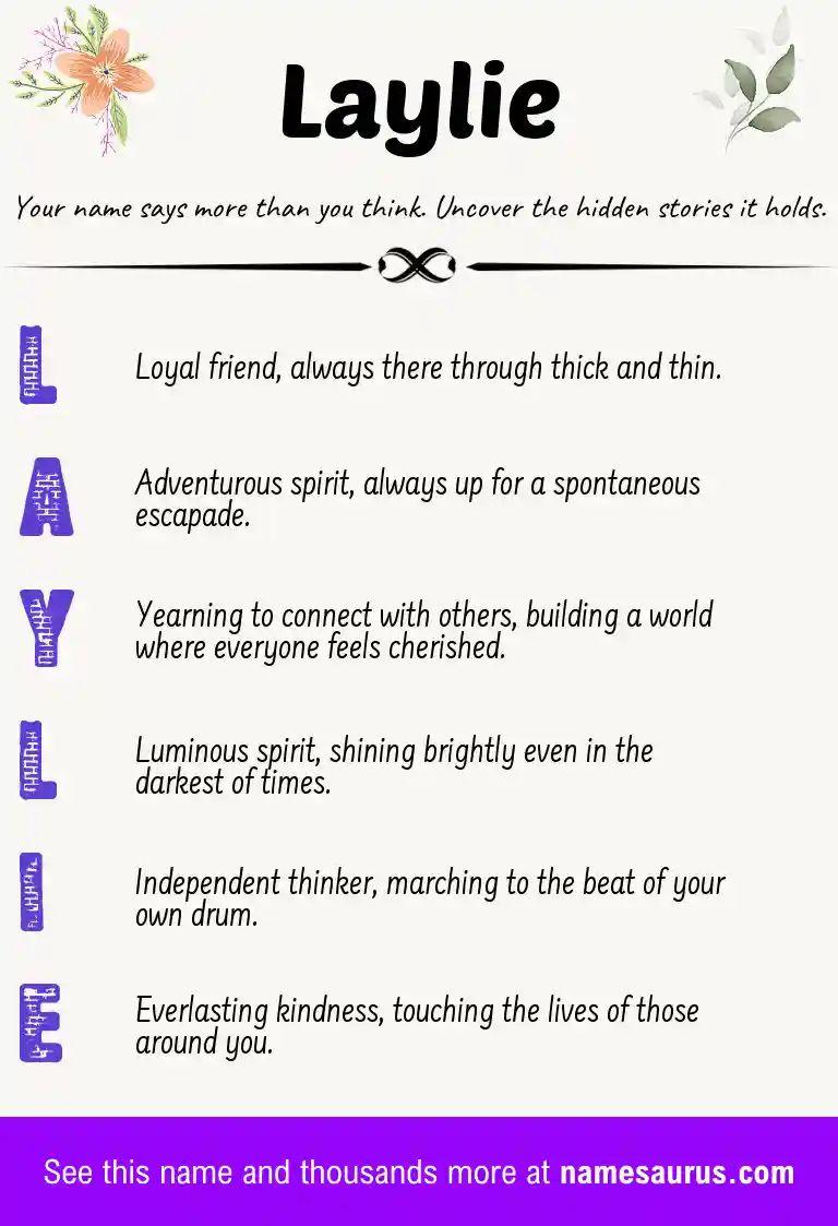 Acrostic poem about Laylie.