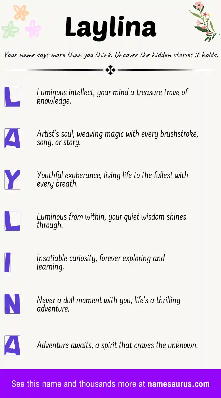 Acrostic poem about Laylina.