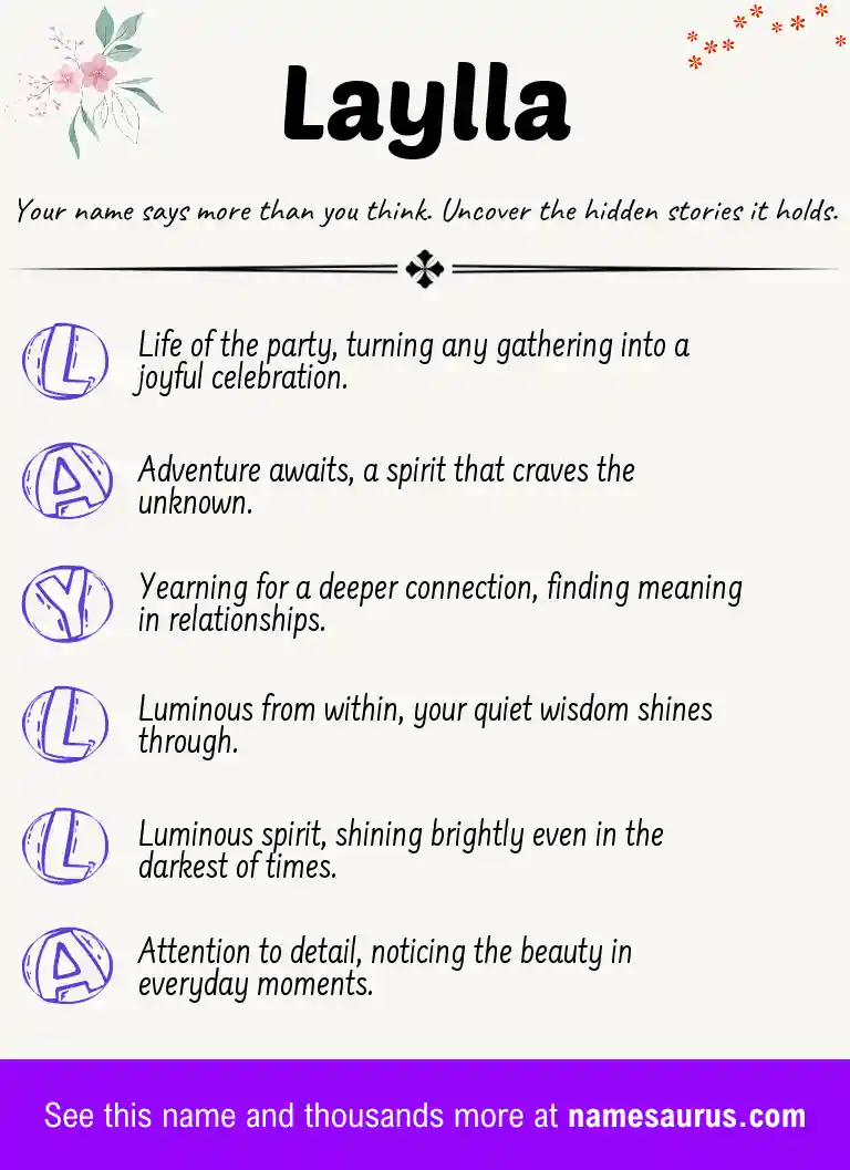 Acrostic poem about Laylla.