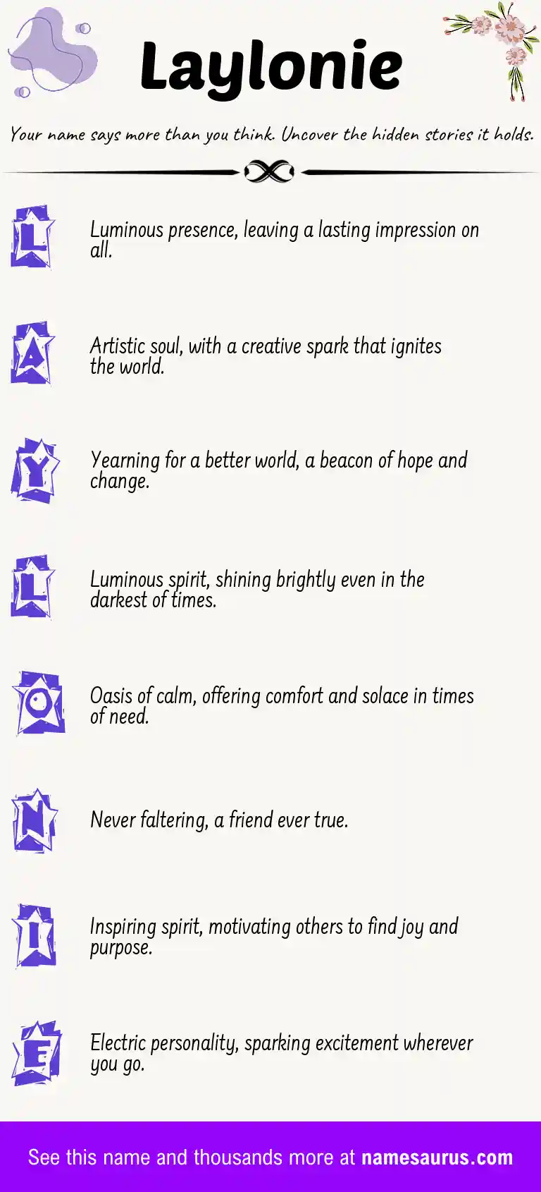 Acrostic poem about Laylonie.