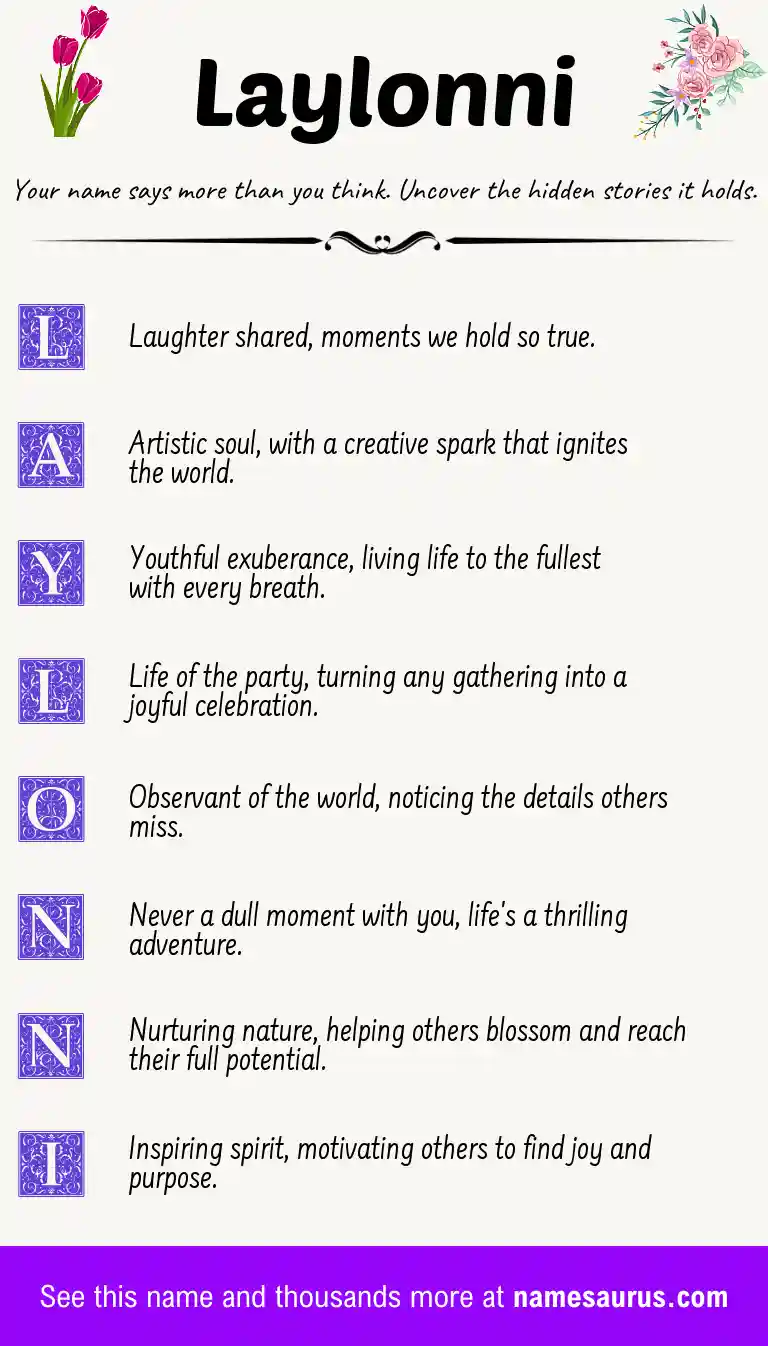 Acrostic poem about Laylonni.