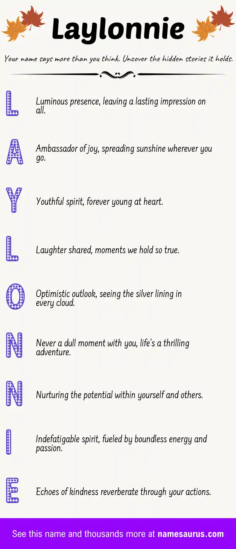 Acrostic poem about Laylonnie.