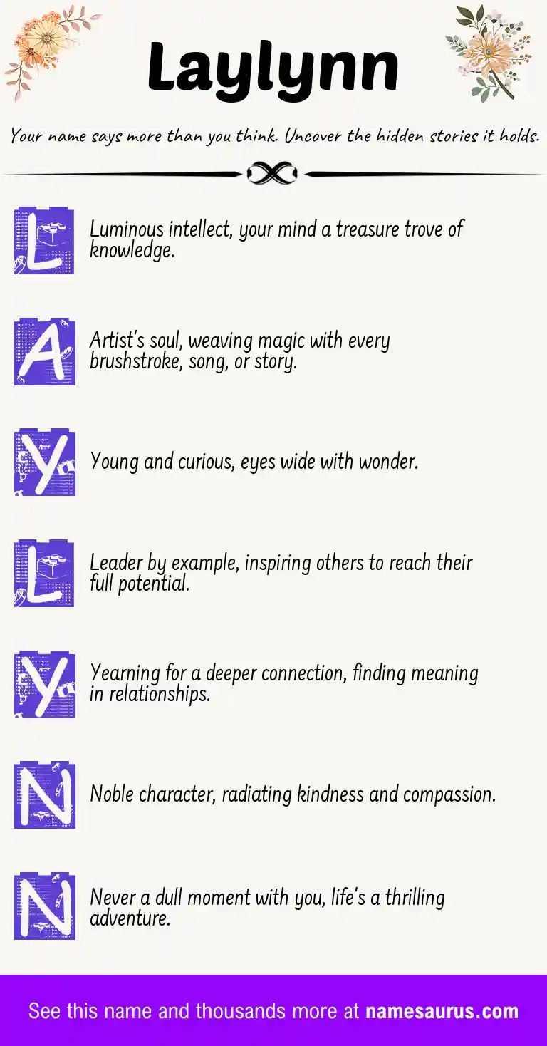 Acrostic poem about Laylynn.