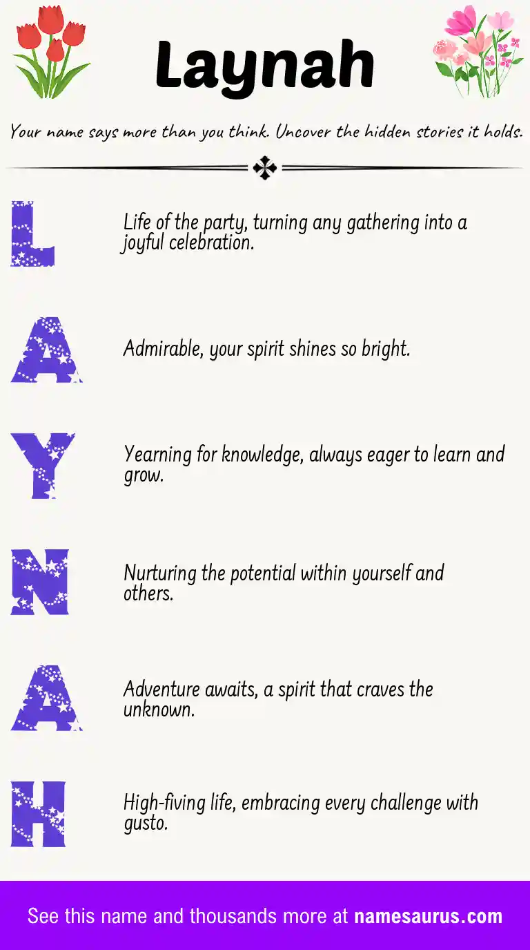 Acrostic poem about Laynah.