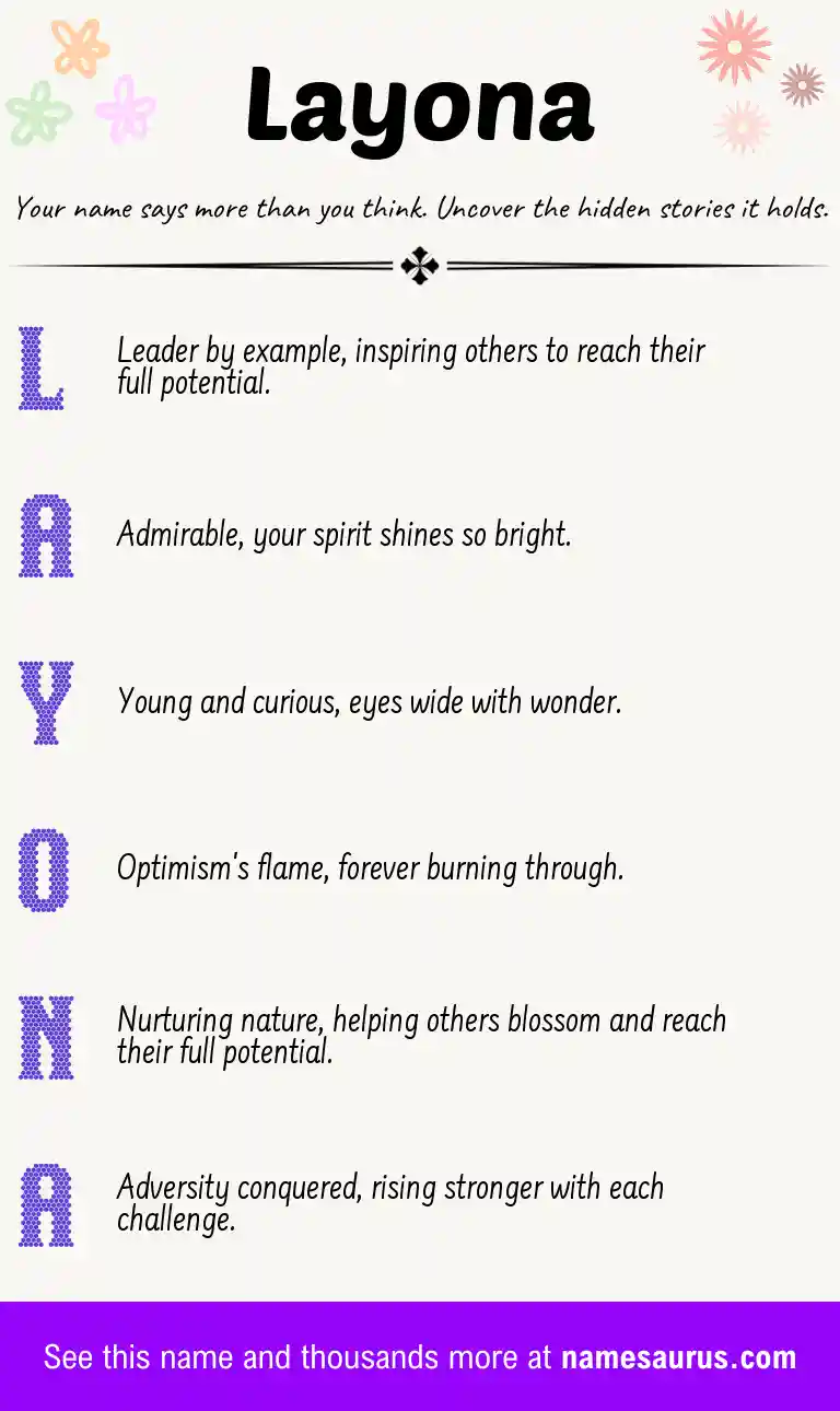 Acrostic poem about Layona.
