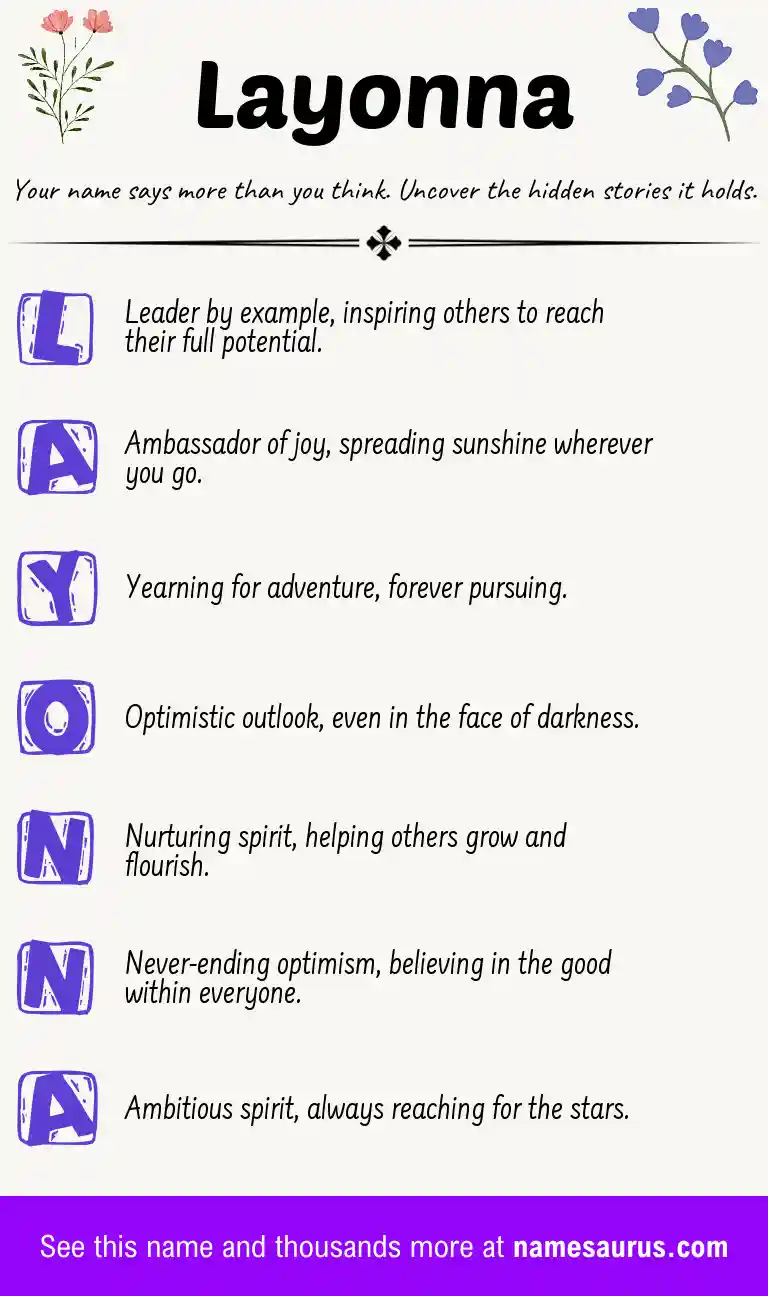 Acrostic poem about Layonna.