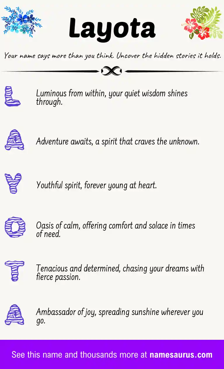 Acrostic poem about Layota.