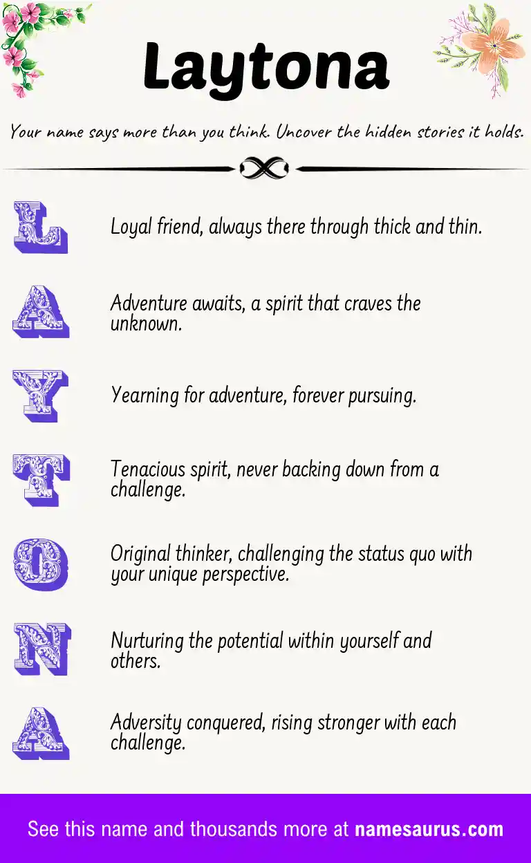 Acrostic poem about Laytona.
