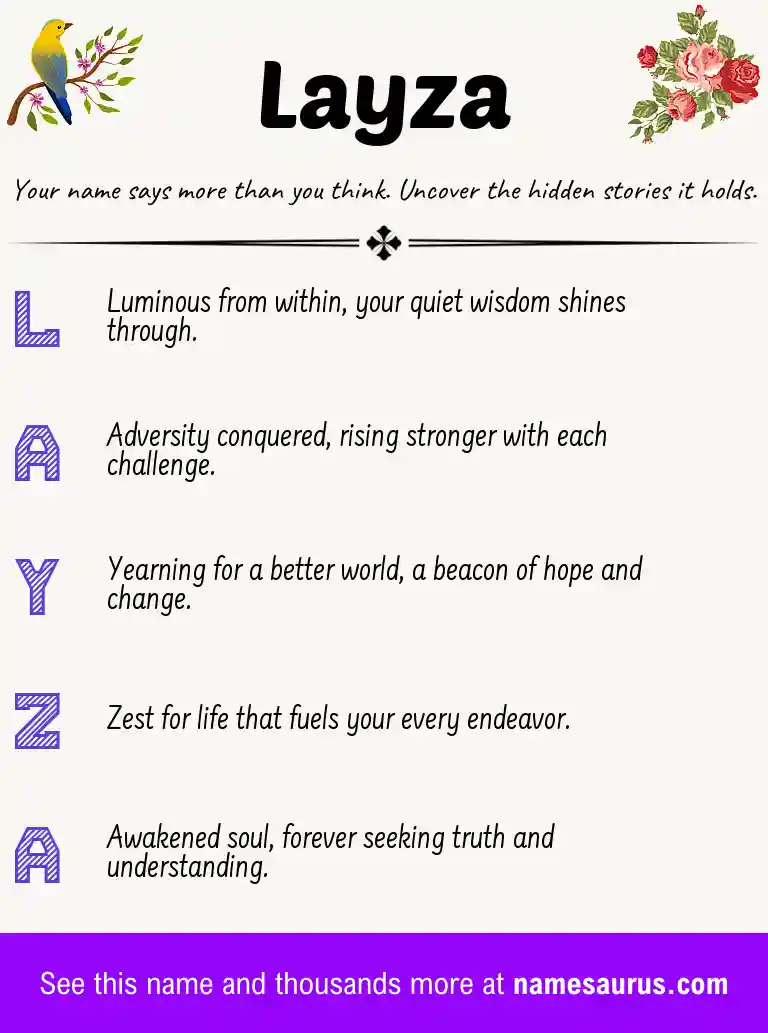 Acrostic poem about Layza.