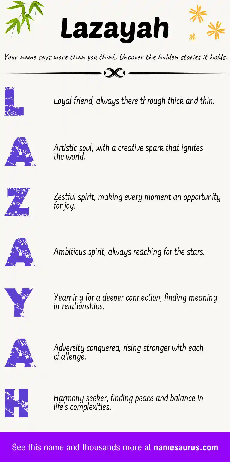 Acrostic poem about Lazayah.