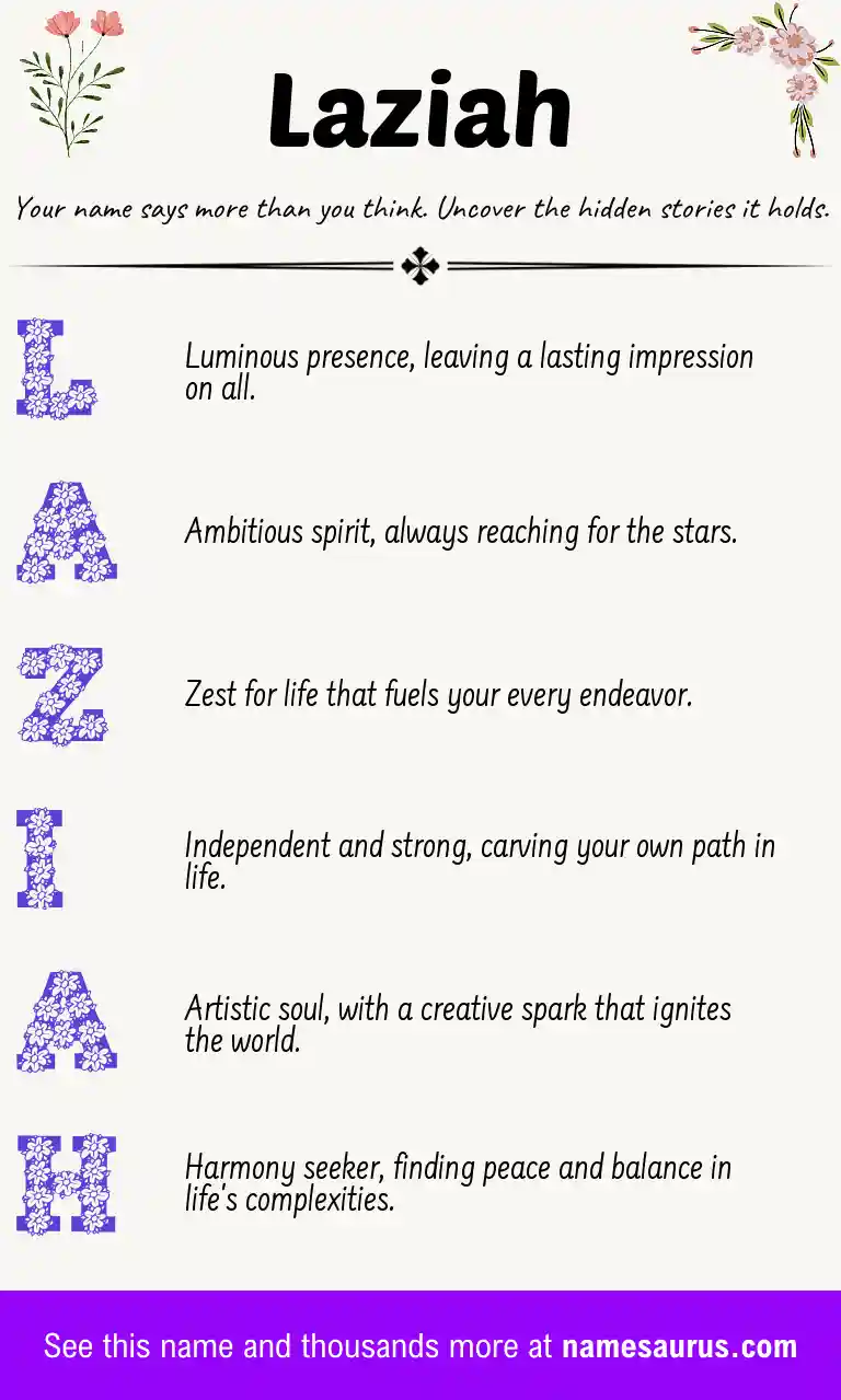 Acrostic poem about Laziah.