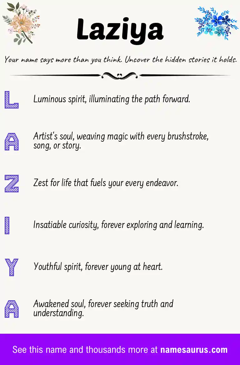 Acrostic poem about Laziya.