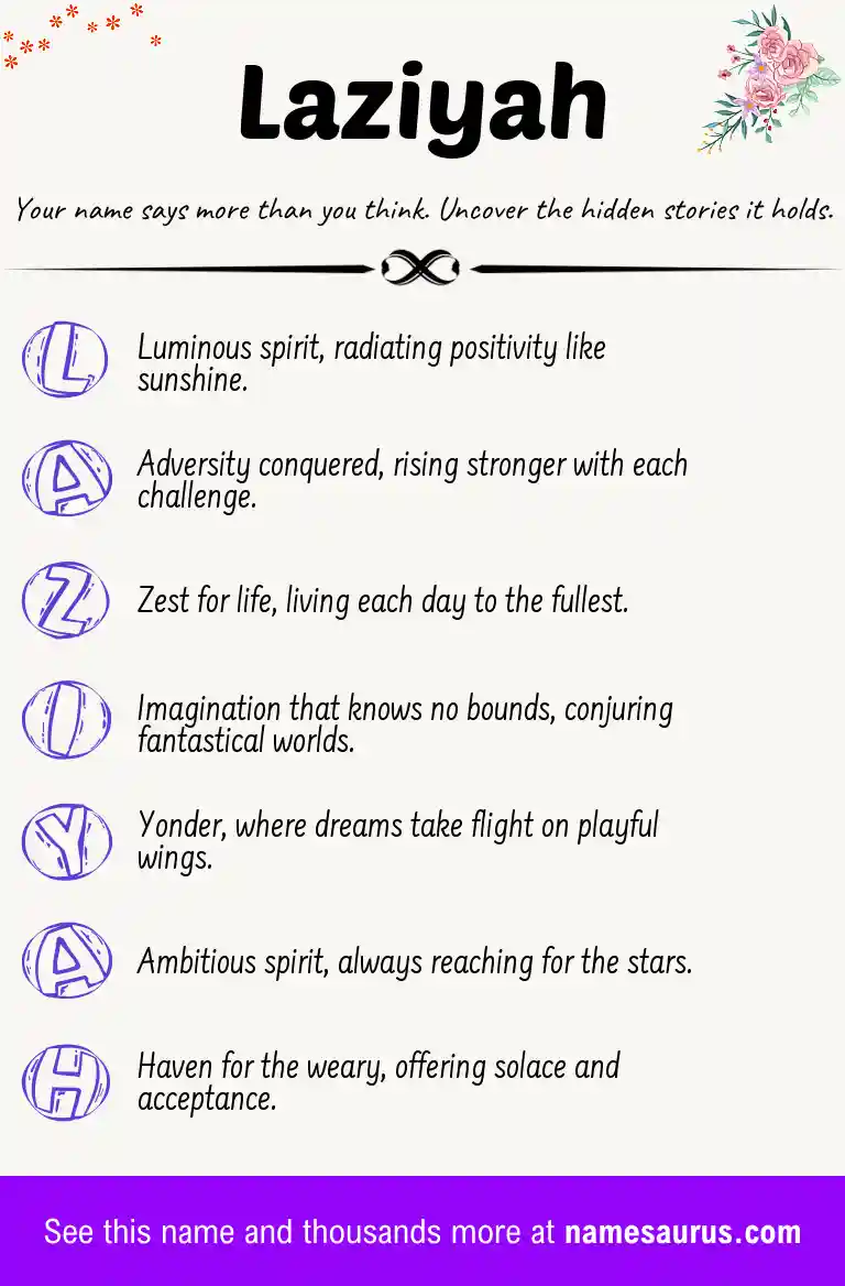 Acrostic poem about Laziyah.