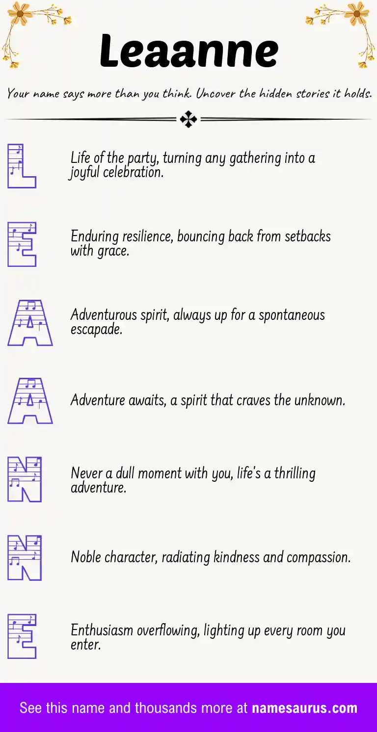 Acrostic poem about Leaanne.