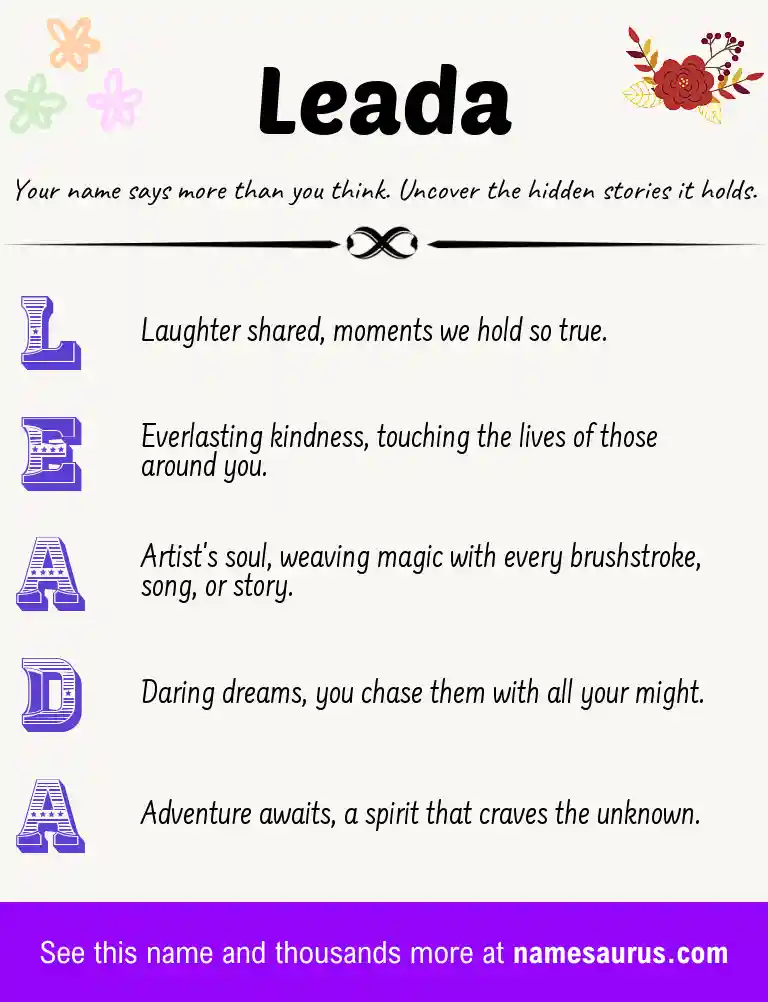 Acrostic poem about Leada.