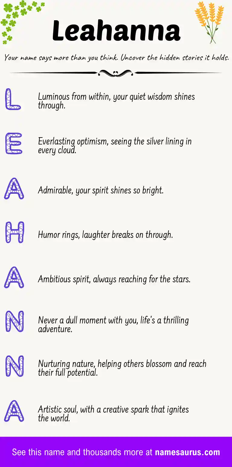 Acrostic poem about Leahanna.