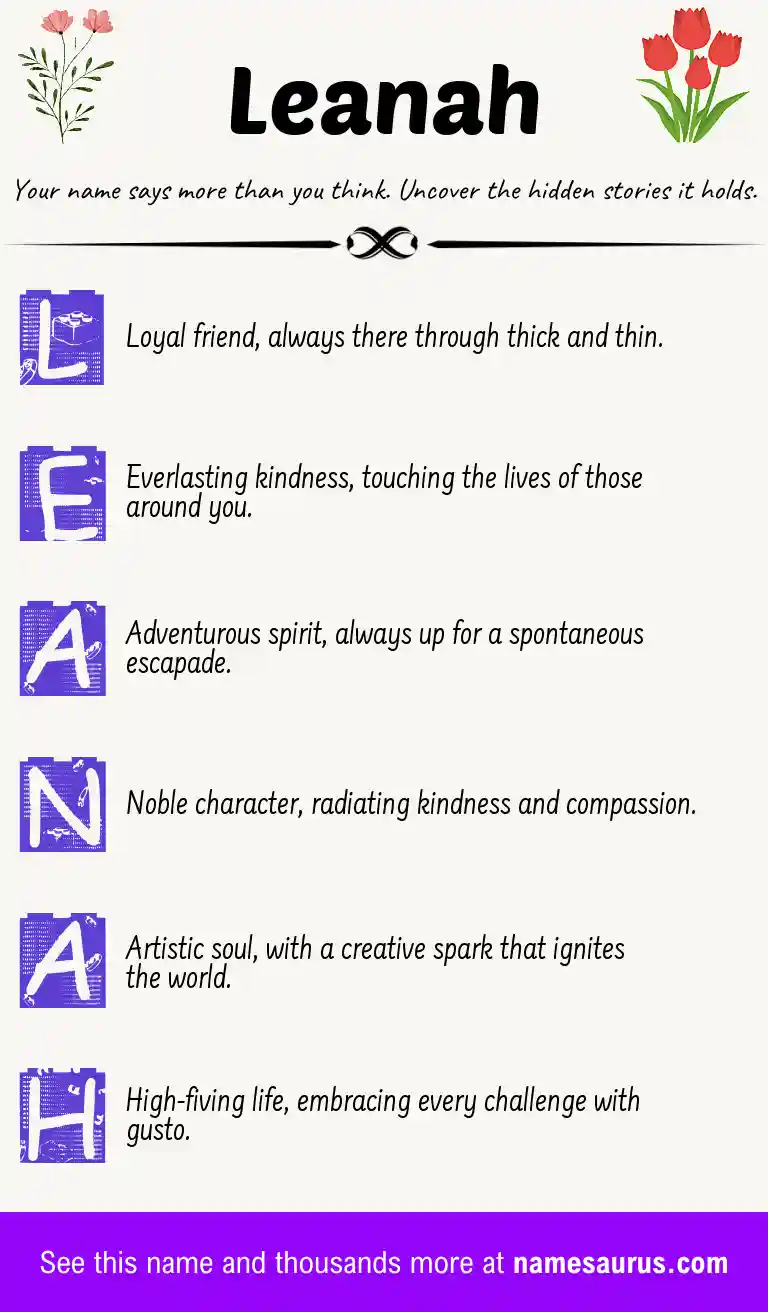 Acrostic poem about Leanah.