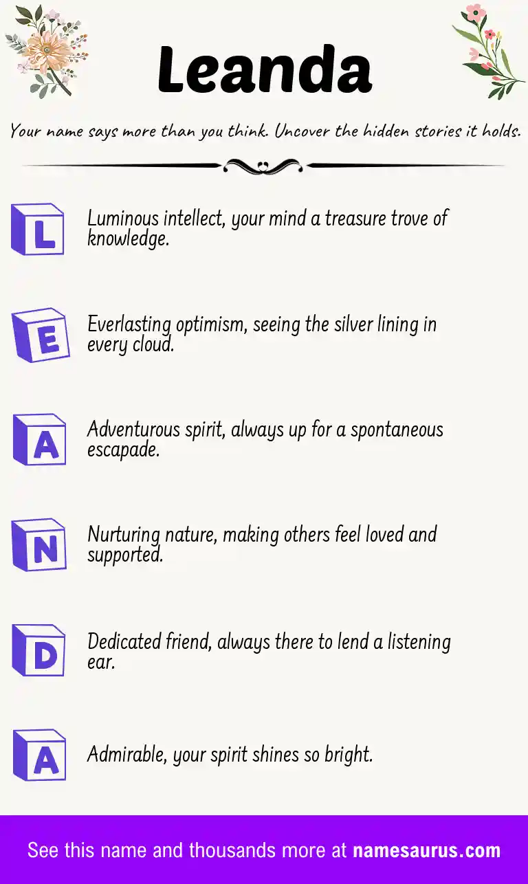 Acrostic poem about Leanda.