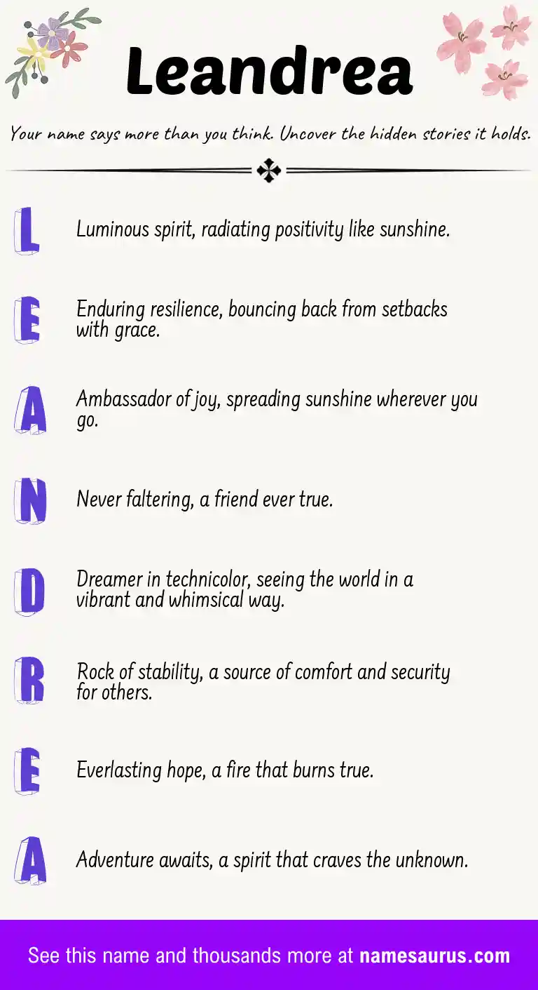 Acrostic poem about Leandrea.