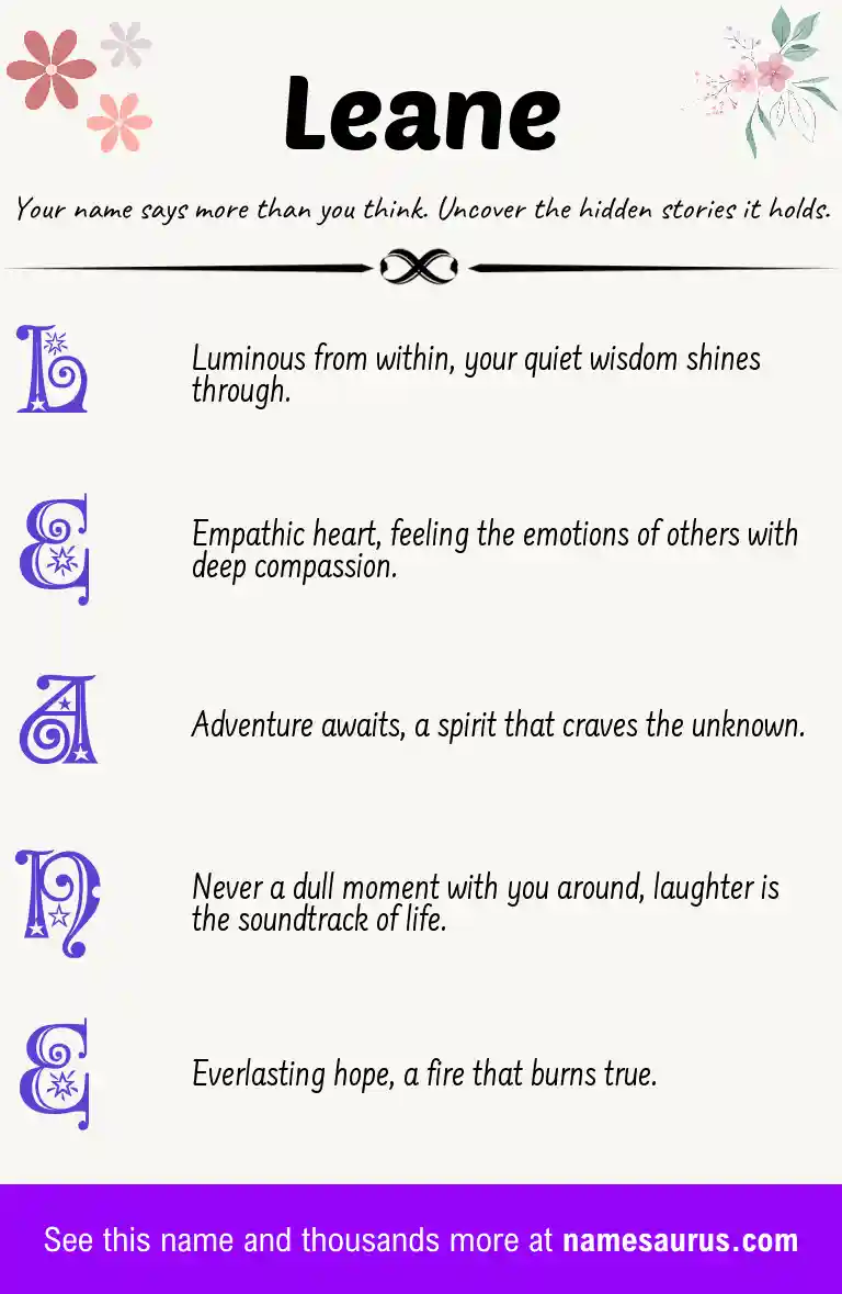 Acrostic poem about Leane.