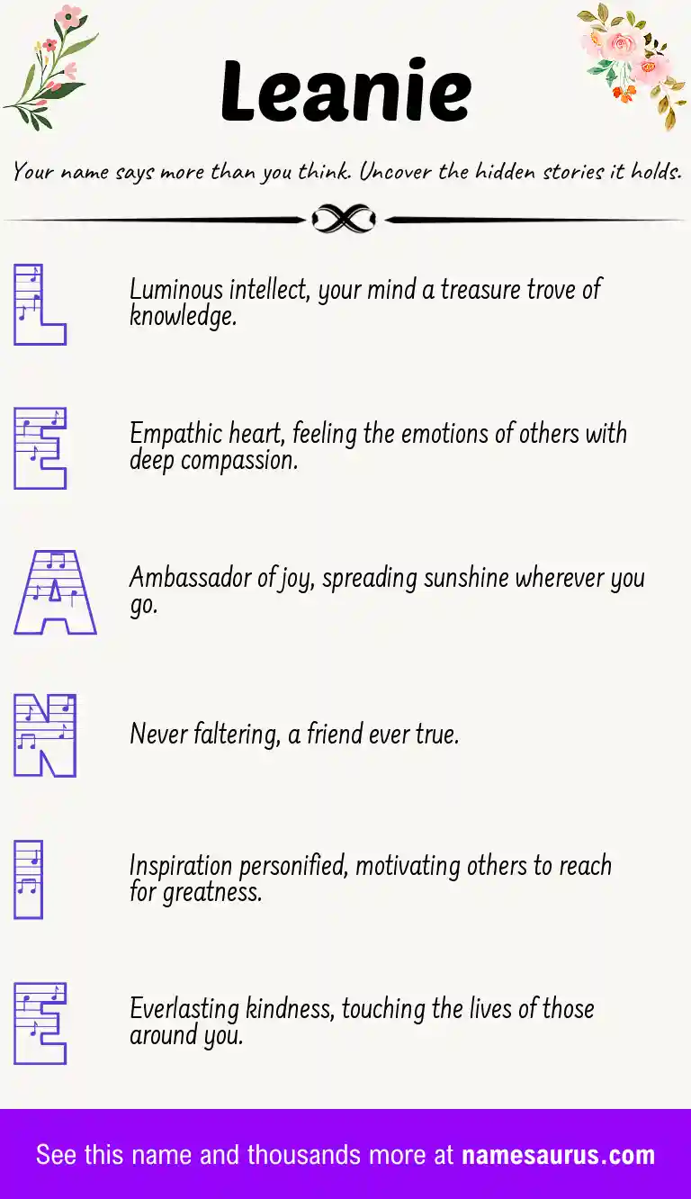 Acrostic poem about Leanie.