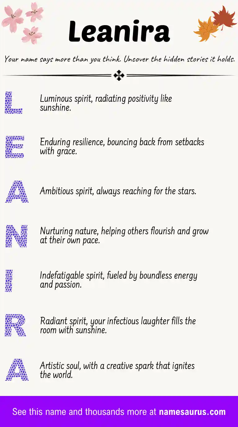 Acrostic poem about Leanira.
