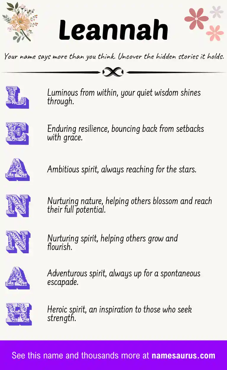 Acrostic poem about Leannah.
