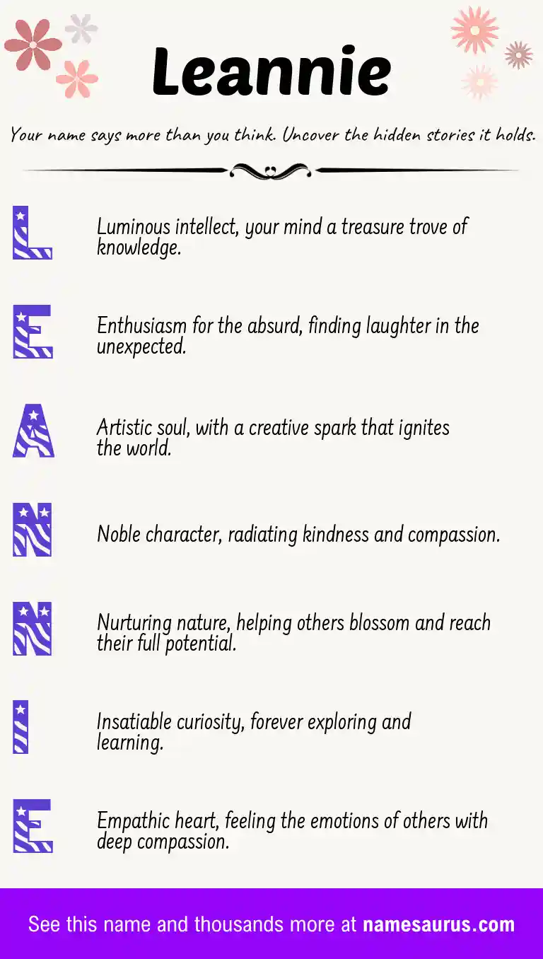 Acrostic poem about Leannie.