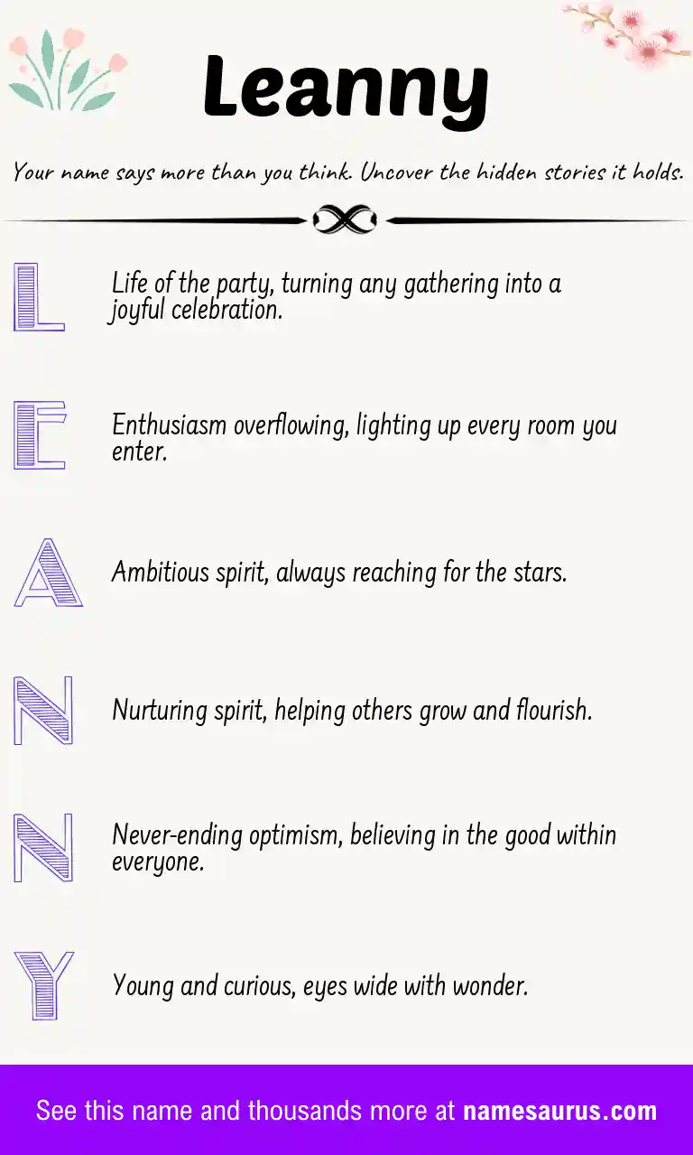 Acrostic poem about Leanny.