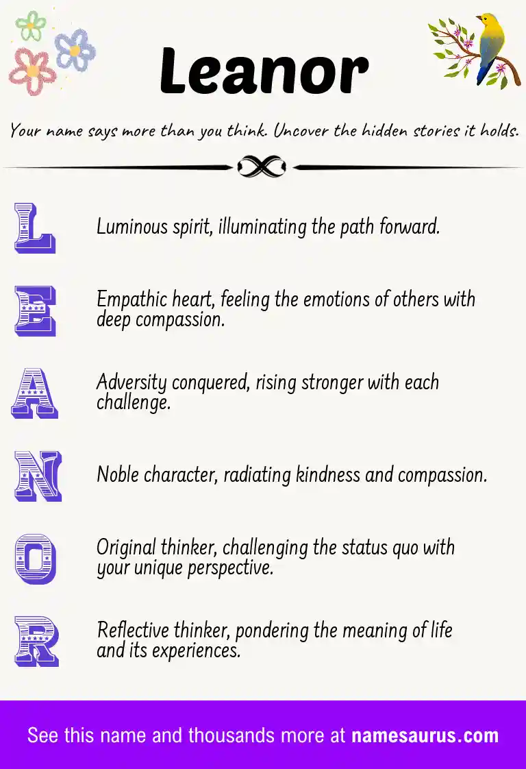 Acrostic poem about Leanor.