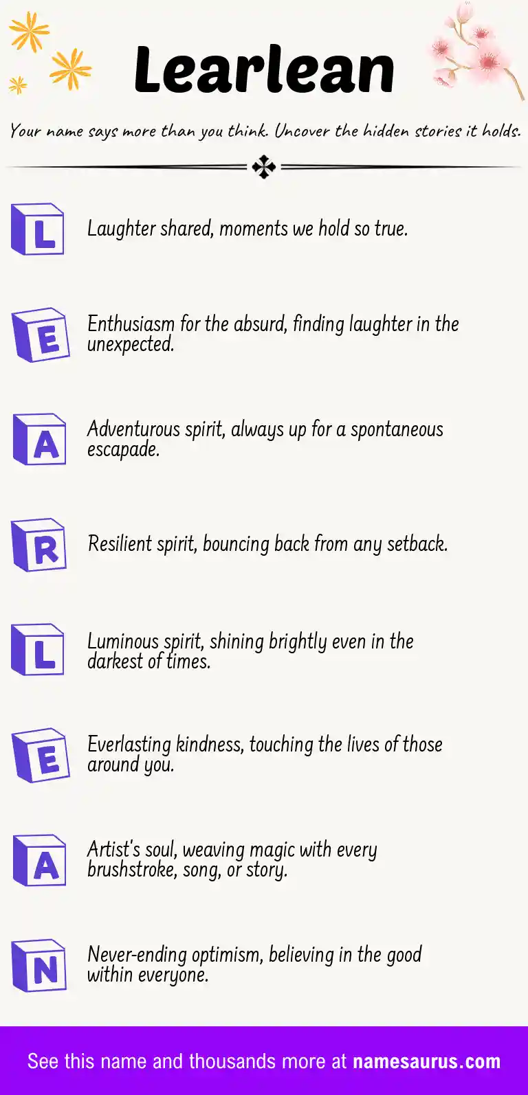 Acrostic poem about Learlean.