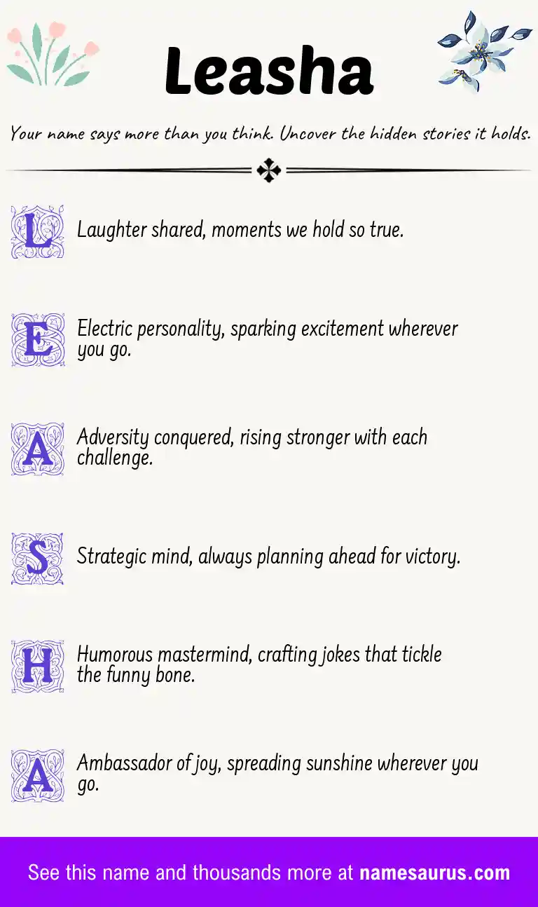 Acrostic poem about Leasha.