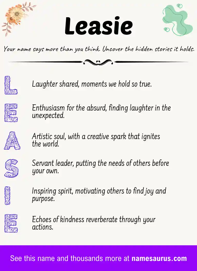 Acrostic poem about Leasie.