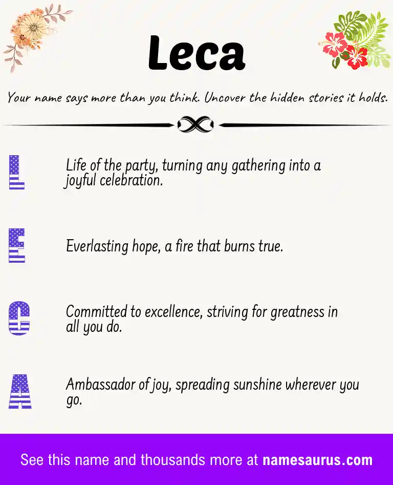 Acrostic poem about Leca.