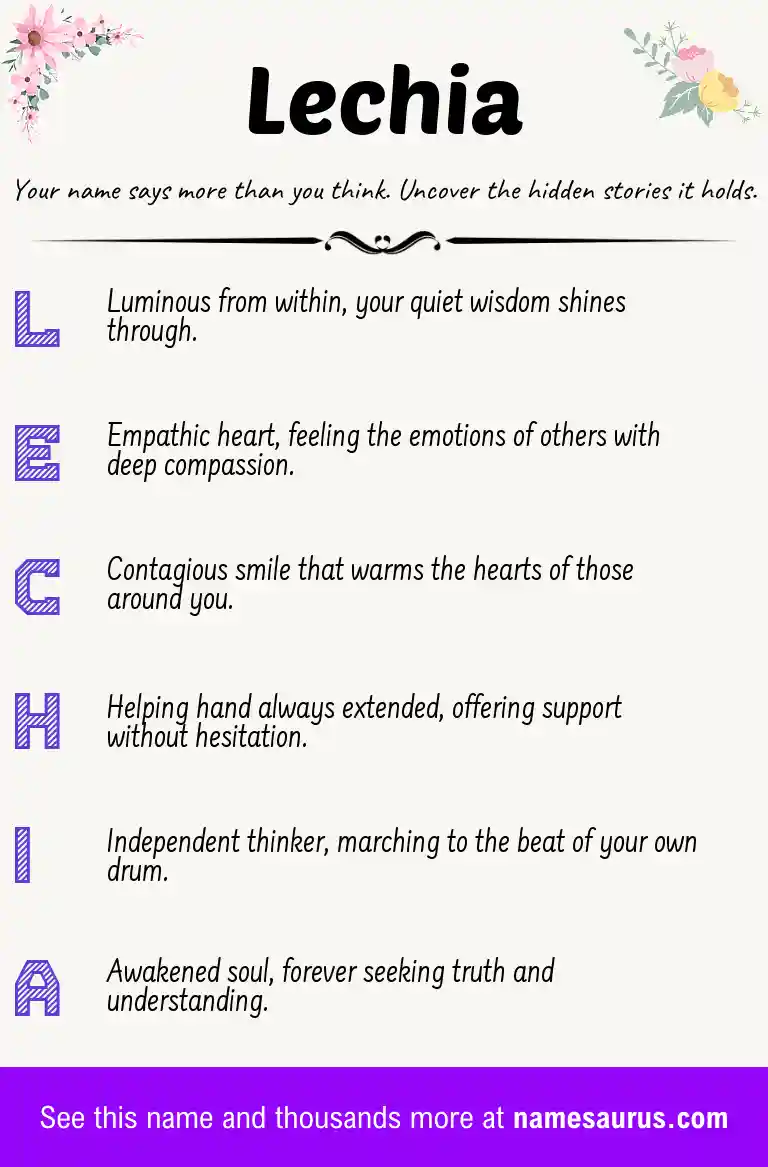 Acrostic poem about Lechia.