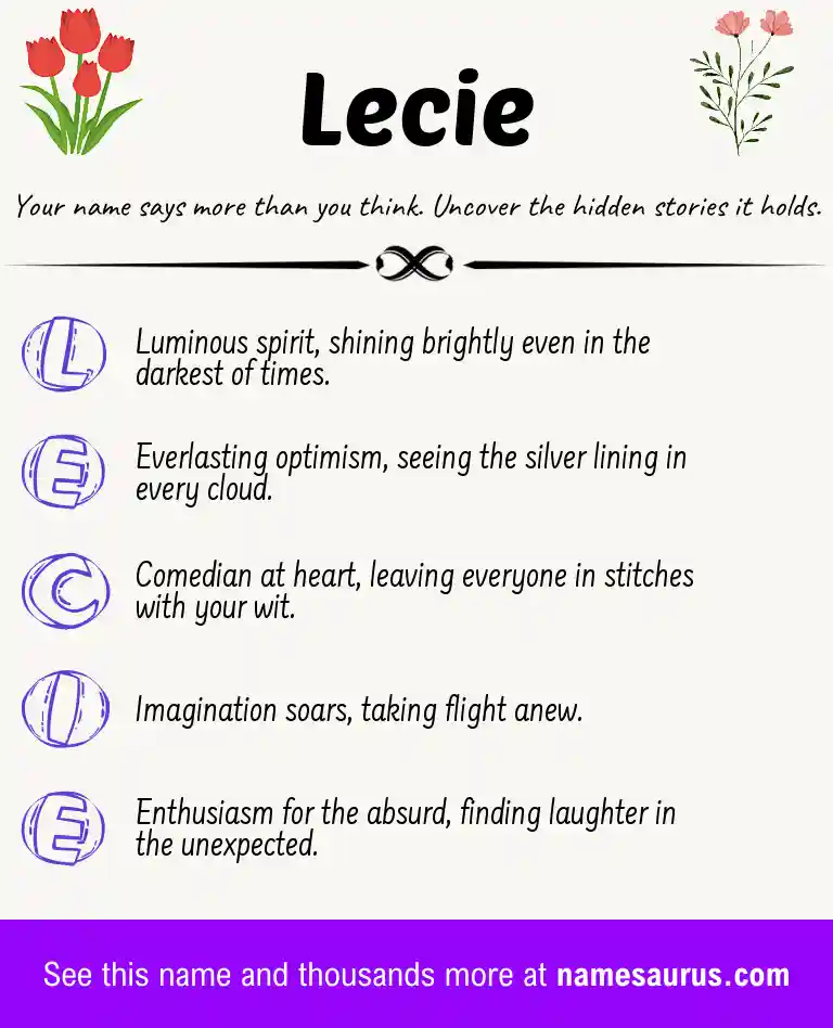 Acrostic poem about Lecie.